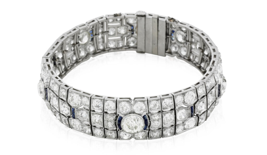 Antique Platinum Old Euro Diamond Bracelet