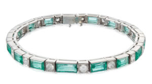 Platinum Emerald and Diamond Bracelet Platinum Emerald and Diamond Bracelet