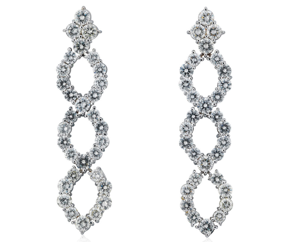 atlanta diamond buyer 18k Gold Diamond Dangle Earrings