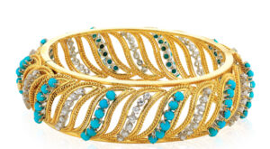 atlanta estate jewelry buyer 18k Gold and Turquoise Bracelet