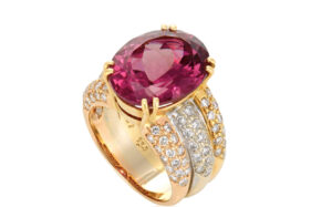 atlanta estate jewelry buyer 18k Rubellite Tourmaline and Diamond Ring