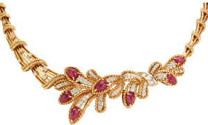 atlanta estate jewelry buyer 18k Ruby and Diamond Gold Necklace