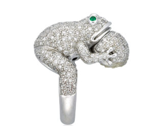 atlanta estate jewelry buyer Platinum Diamond Frog Ring