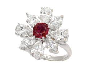 atlanta estate jewelry buyer Platinum No Heat Ruby and Diamond Ring