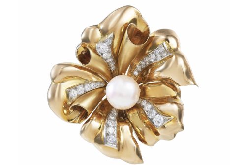 Sell estate jewelry in Atlanta Gold Pearl Brooch Vintage